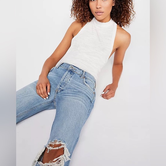 (A4) Free People Maggie Mid-Rise Straight-Leg Jeans, Size 25, NWT - Picture 6 of 16